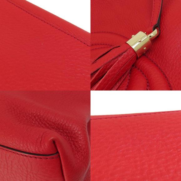 Gucci Chain Shoulder Soho Tote Bag Leather Red - Picture 7 of 9